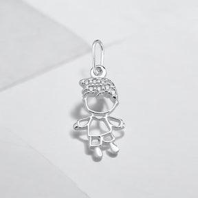 Pingente Menino Cravejado com Micro Zircônia – Prata 925