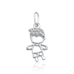 Pingente Menino Cravejado com Micro Zircônia – Prata 925