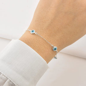 Pulseira 4 Olho Grego Separado Branco Mista2