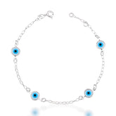 Pulseira 4 Olho Grego Separado Branco Mista