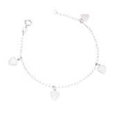 Pulseira Amorzinho com Pingentes de Coração – Prata 925 | 16cm + Extensor