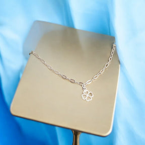 Pulseira Feminina Elo Oval Pingente Trevo 4 Folhas Prata 925
