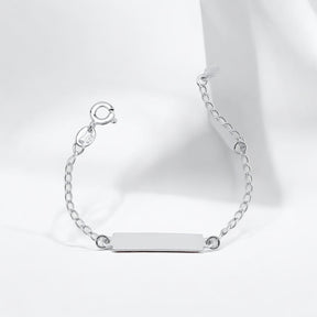 Pulseira Infantil Chapinha Lisa 14cm em Prata 925 – Melindrosa Baby