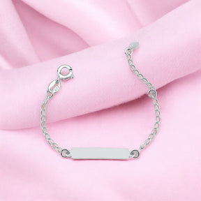 Pulseira Infantil Chapinha Lisa 14cm em Prata 925 – Melindrosa Baby