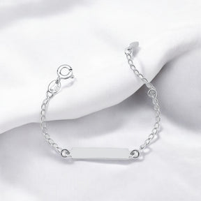 Pulseira Infantil Chapinha Lisa 14cm em Prata 925 – Melindrosa Baby