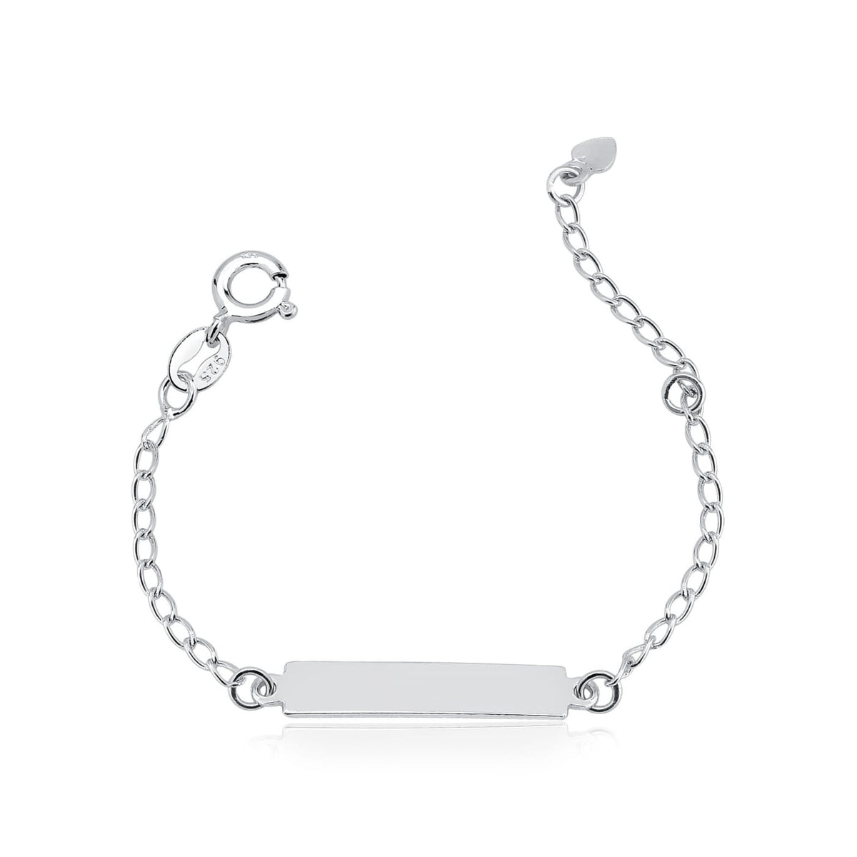 Pulseira Infantil Chapinha Lisa 14cm em Prata 925 – Melindrosa Baby
