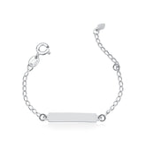 Pulseira Infantil Chapinha Lisa 14cm em Prata 925 – Melindrosa Baby