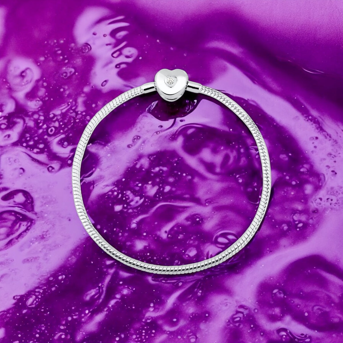 Pulseira Infini Coração com Zircônia em Prata 925 – Tamanho 16cm