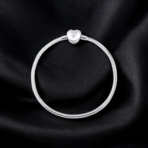 Pulseira Infini Coração com Zircônia em Prata 925 – Tamanho 16cm
