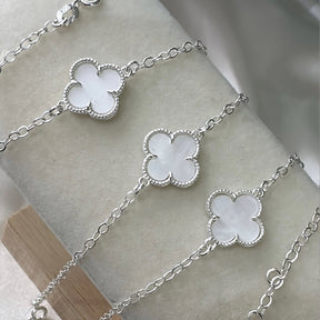 Pulseira Inspiração Trevo Madrepérola Prata 9255