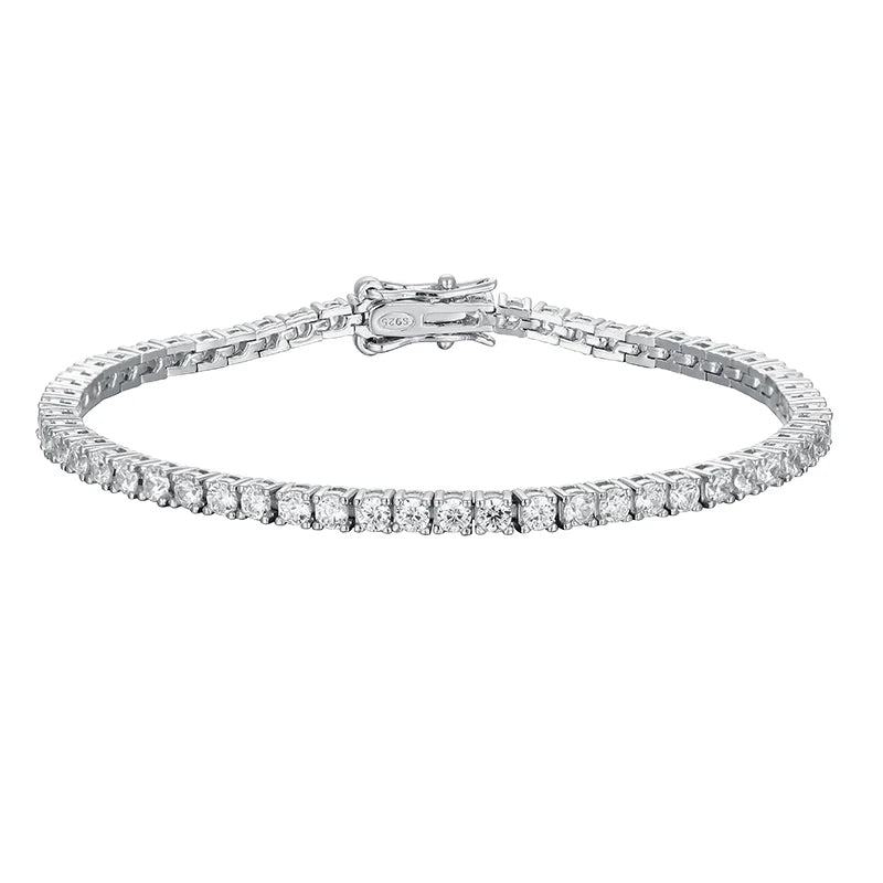 Pulseira Riviera de Prata 925 com Moissanite Elegance | Atelier Moissan