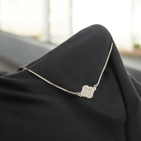 Pulseira Trevo Cravejado Prata 925 Joia Fina Legítima