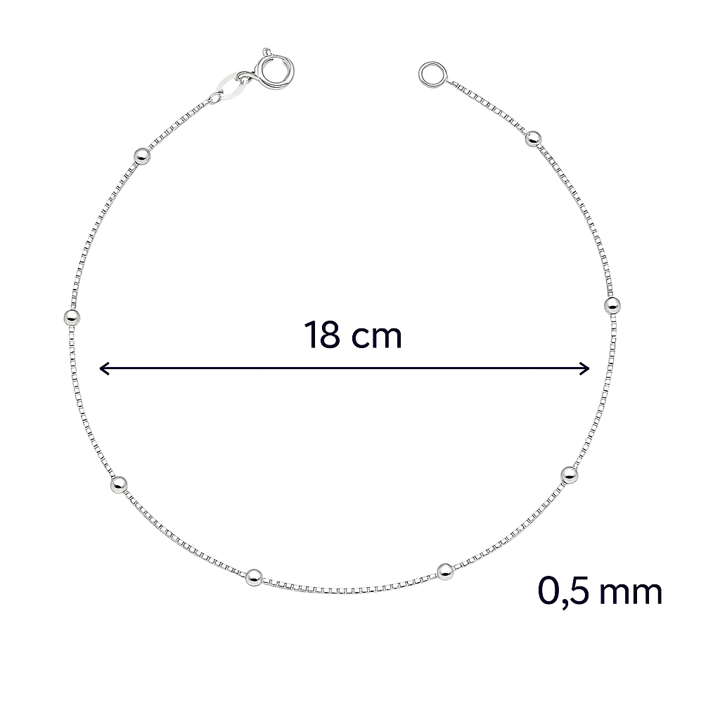 Pulseira Veneziana V12 Prata 925 Diamantada com Bolinha