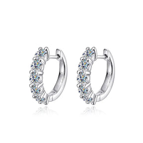Brincos de Argola em Prata 925 com Moissanite Radiant Loops | Atelier Moissan