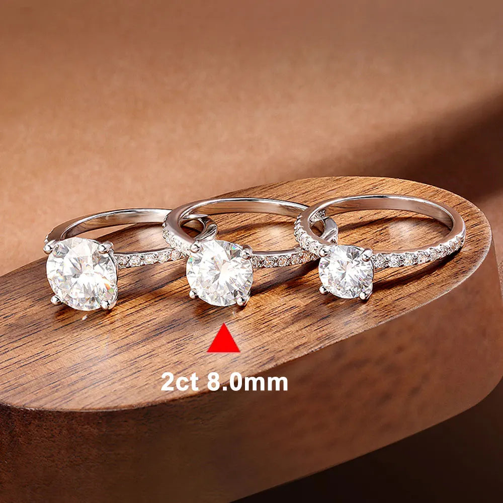 Anel de Prata 925 com Moissanite Redondo Eternal Spark | Atelier Moissan