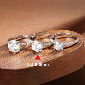 Anel de Prata 925 com Moissanite Redondo Eternal Spark | Atelier Moissan