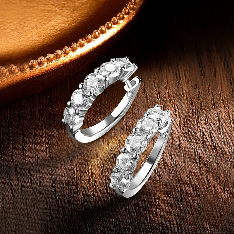 Brincos de Argola em Prata 925 com Moissanite Radiant Loops | Atelier Moissan
