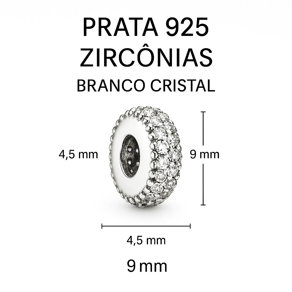 Separador Cravejado em Prata 925