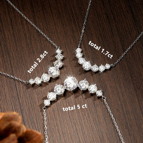 Colar Moissanite Oval Prata 925 Banhada a Ouro Branco 18k