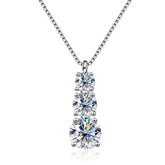 Colar pingente Torre de Moissanite Prata 925 com Ouro Branco 18k