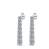 Brincos Pendentes Luxo Moissanite Prata 925 Banhada a Ouro Branco 18k